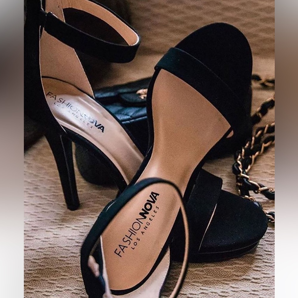 Fashion Nova Stiletto Black Suede Heels